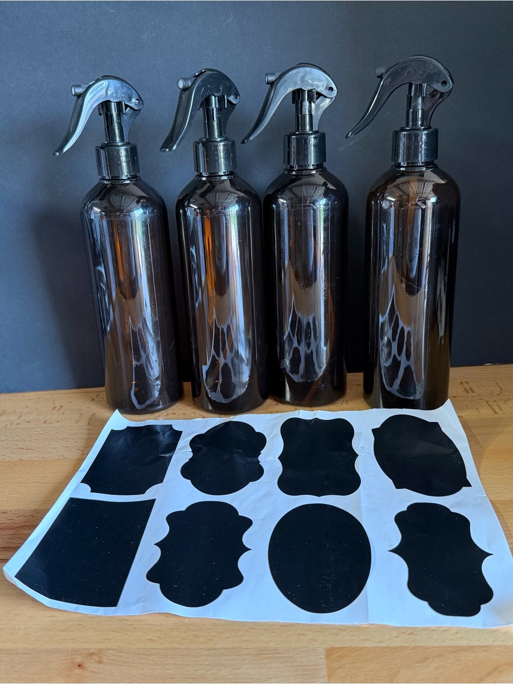 Amber Refillable Spray Bottles - Set of 4